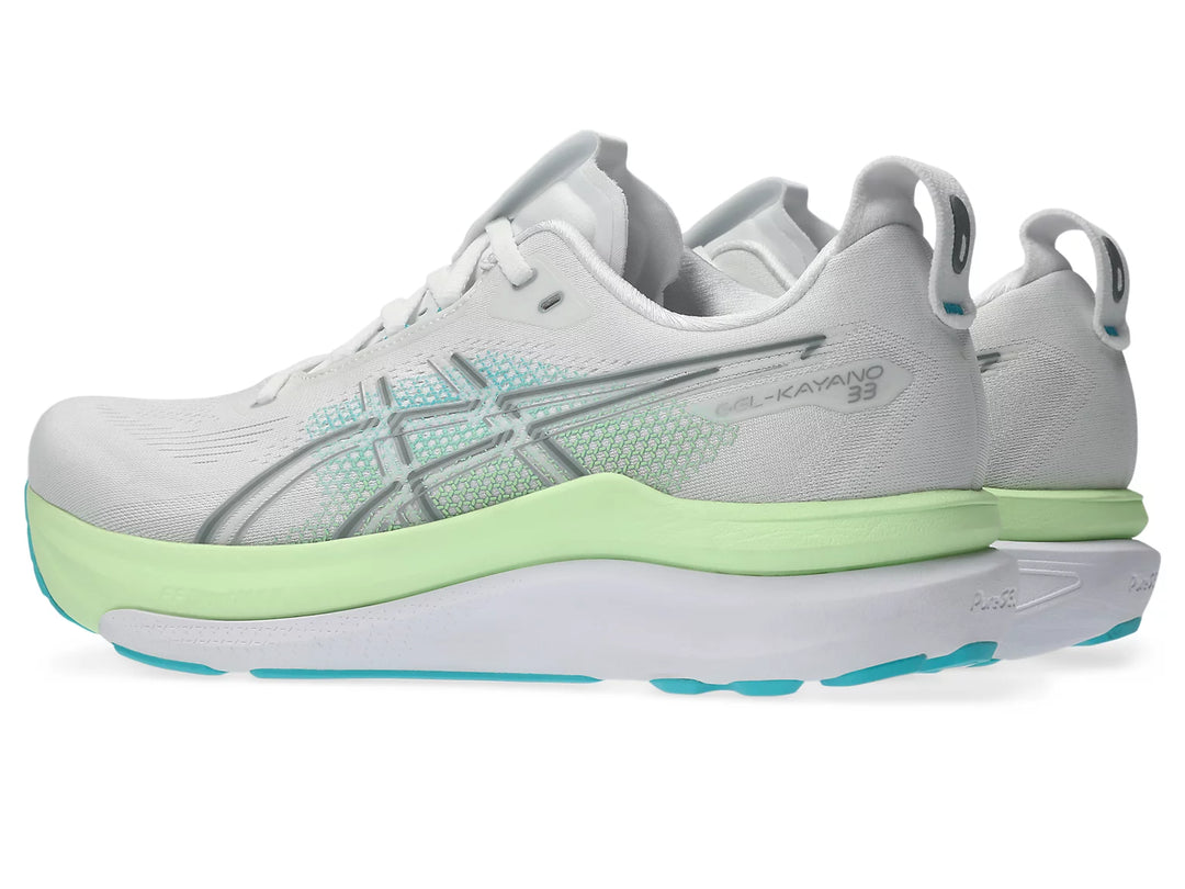 Asics Gel-Kayano 33 Men's White/Energy Aqua