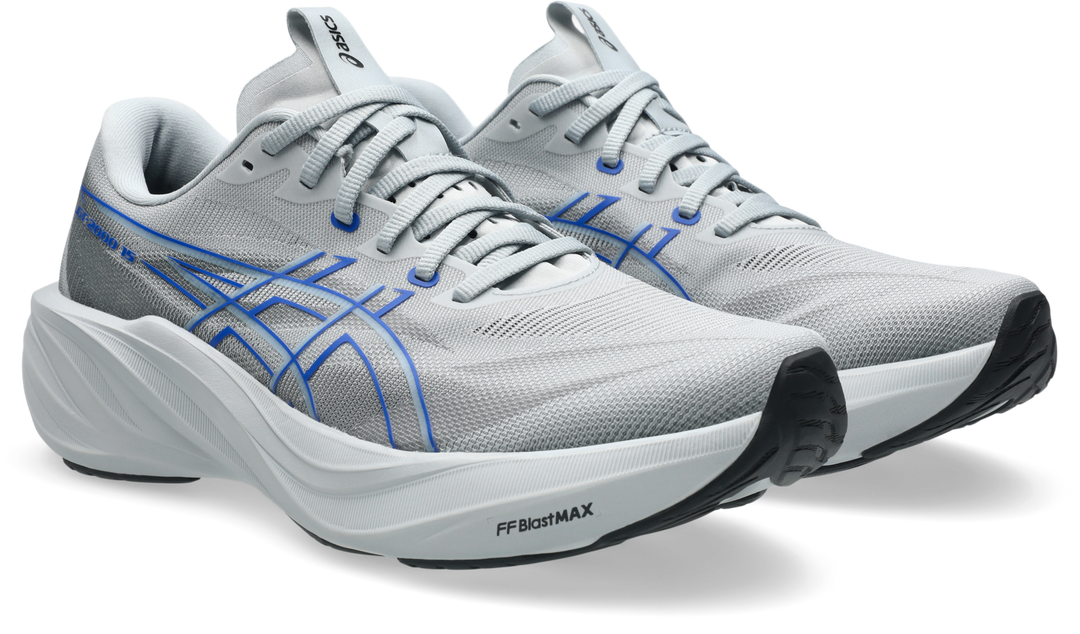 Asics GT-2000 15 Men's 2E Wide Piedmont Grey/Neon Blue rear three-quarter view