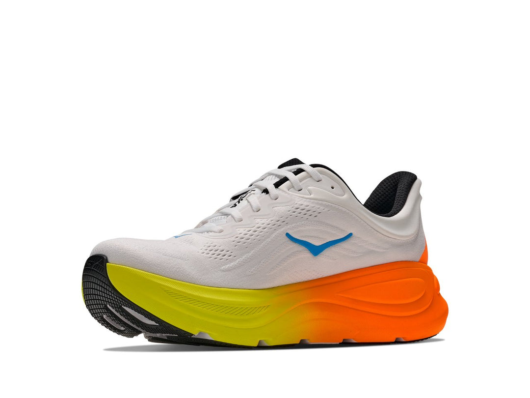 Hoka Bondi 9 Men's White/Neon Tangerine