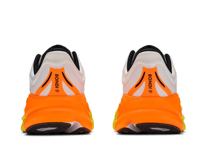 Hoka Bondi 9 Men's White/Neon Tangerine