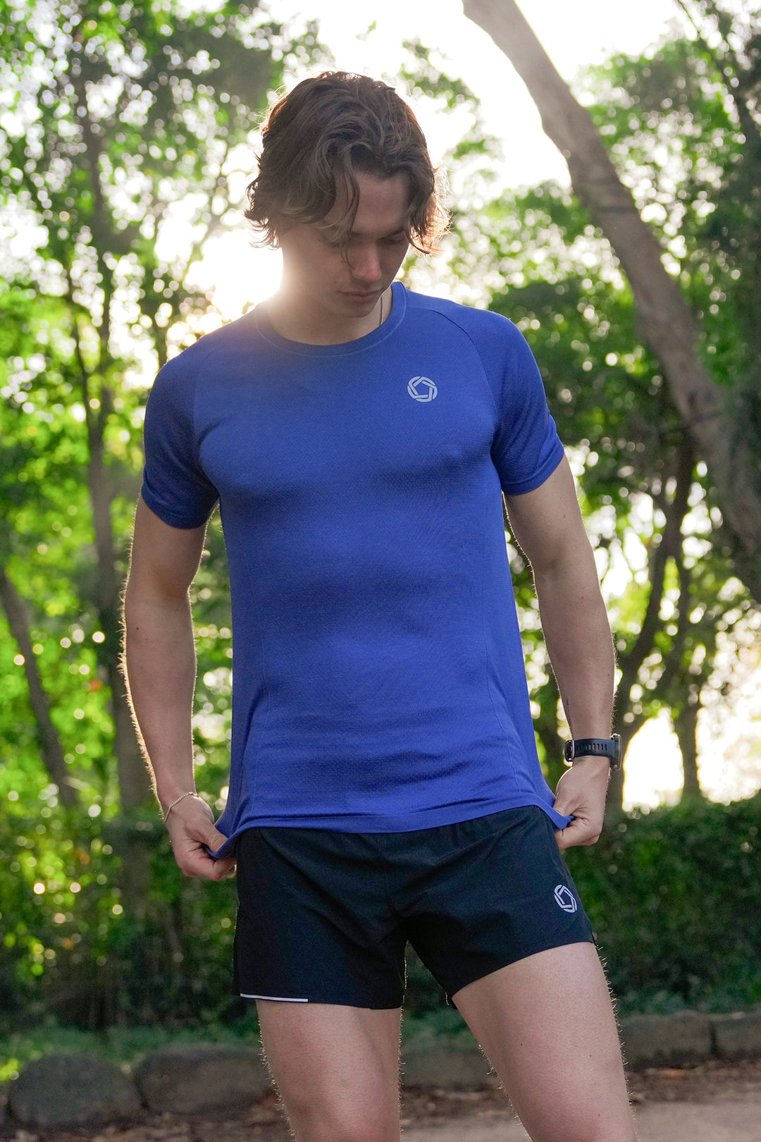 No Timid Souls Men's GLIDE360 Short Sleeve in Pacific Ocean Blue Marle