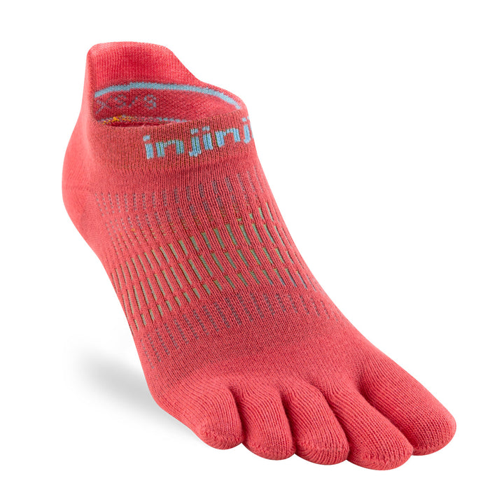 Injinji Womens RUN Lightweight No Show - Coral - Run Vault