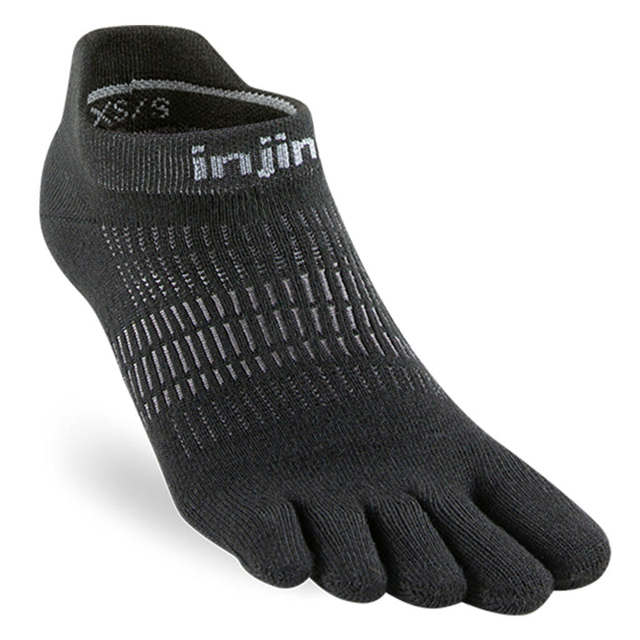 Injinji Womens RUN Lightweight No Show - Black - Run Vault