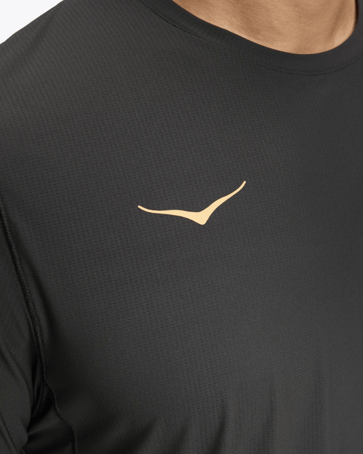 Hoka Airolite Short Sleeve 2.0 - Mens - Black/Gold - Koshi Tan - Tan - Run Vault