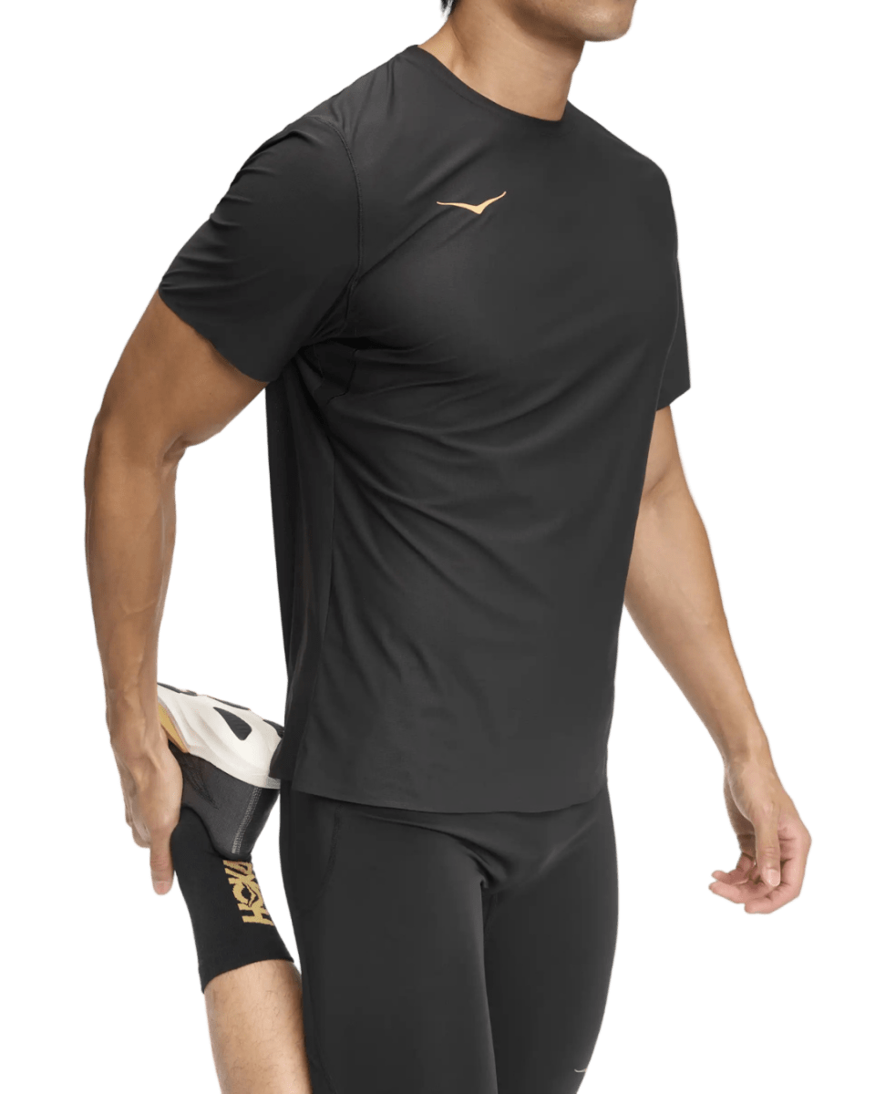 Hoka Airolite Short Sleeve 2.0 - Mens - Black/Gold - Koshi Tan - Tan - Run Vault