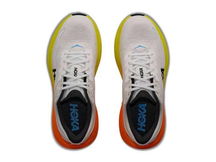 Hoka Bondi 9 Men's White/Neon Tangerine - Run Vault