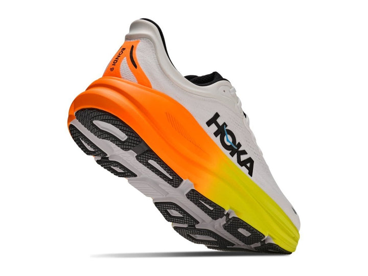 Hoka Bondi 9 Men's White/Neon Tangerine - Run Vault
