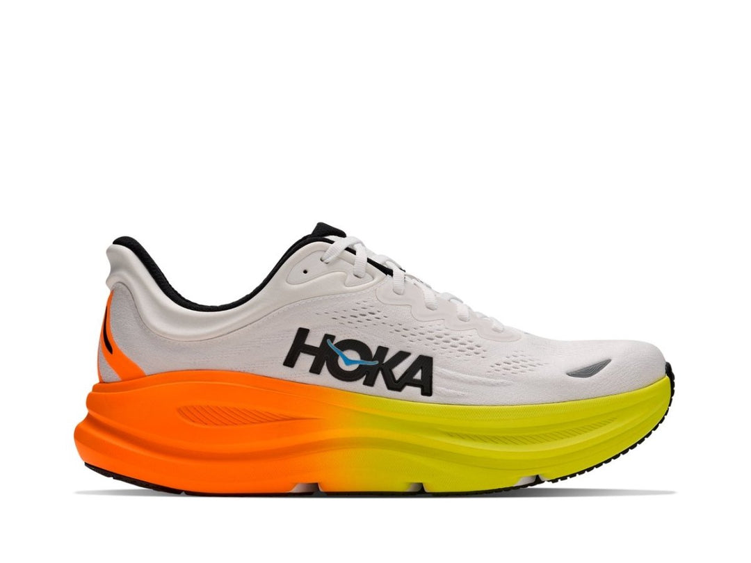 Hoka Bondi 9 Men's White/Neon Tangerine - Run Vault