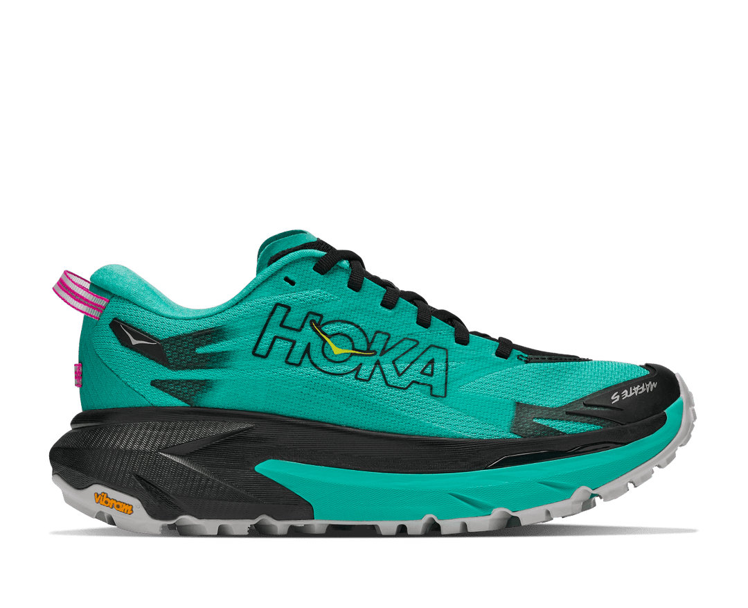 Hoka Mafate 5 Women's Black/Electric Aqua - Run Vault