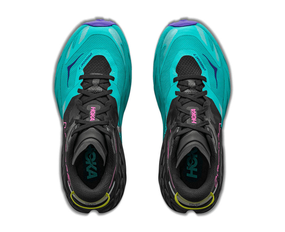Hoka Speedgoat 7 Women's Black/Electric Aqua - Run Vault
