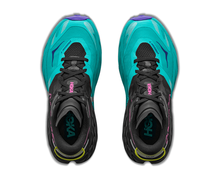 Hoka Speedgoat 7 Women's Black/Electric Aqua - Run Vault