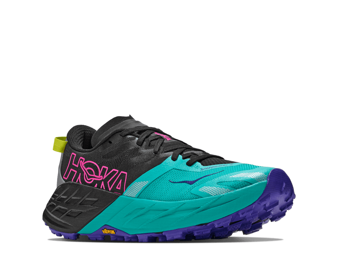 Hoka Speedgoat 7 Women's Black/Electric Aqua - Run Vault
