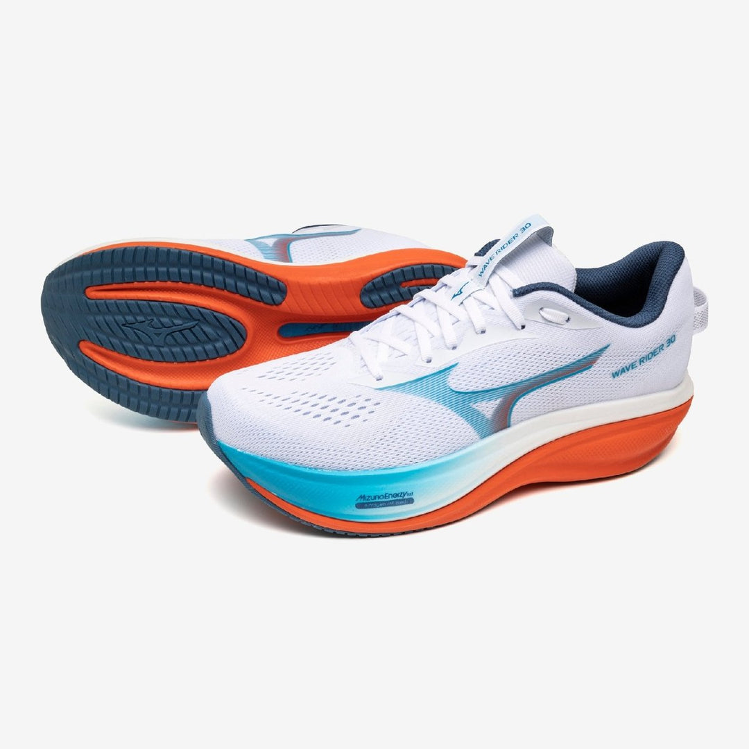 Mizuno Wave Rider 30 Men's White/Blue/Orange - Run Vault