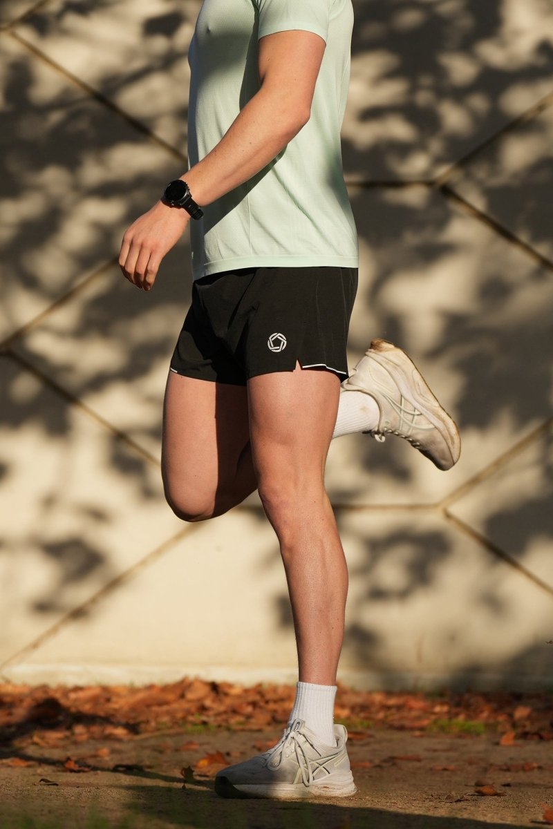 No Timid Souls Men's FLOWDRY 5-inch Unlined Shorts New Black - Run Vault