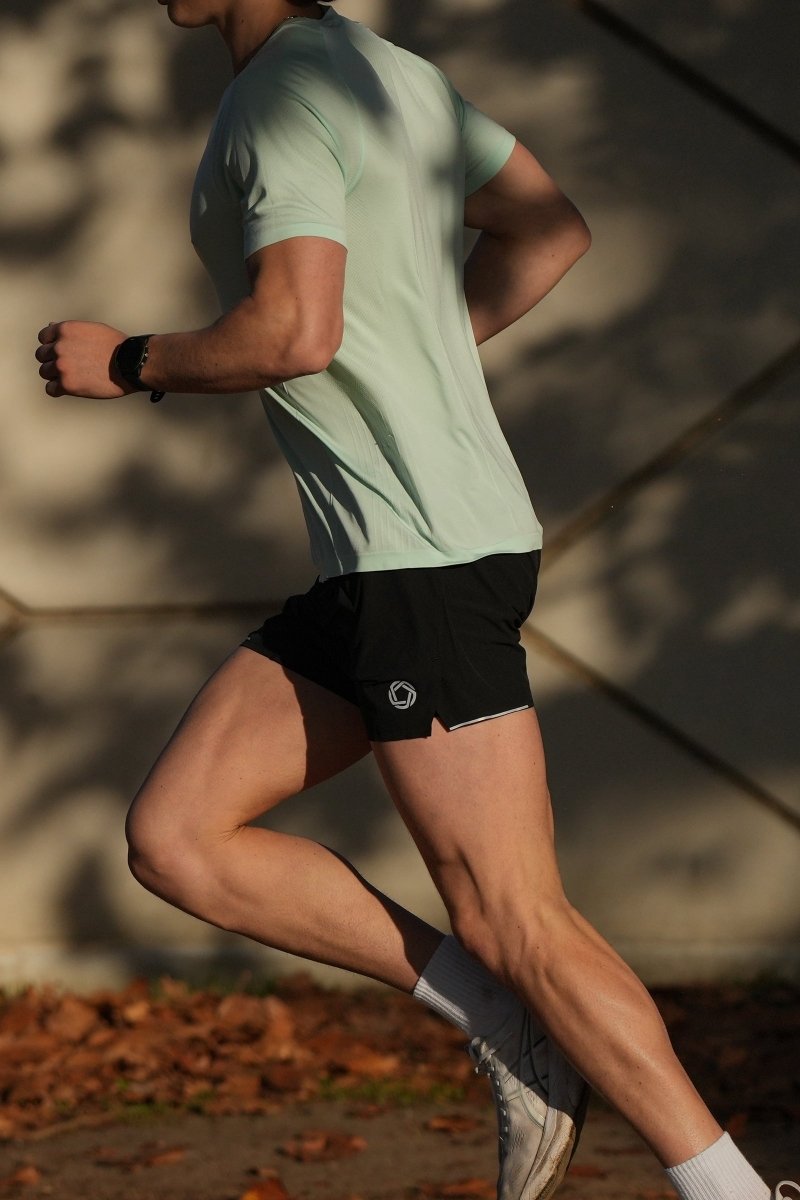 No Timid Souls Men's FLOWDRY 5-inch Unlined Shorts New Black - Run Vault