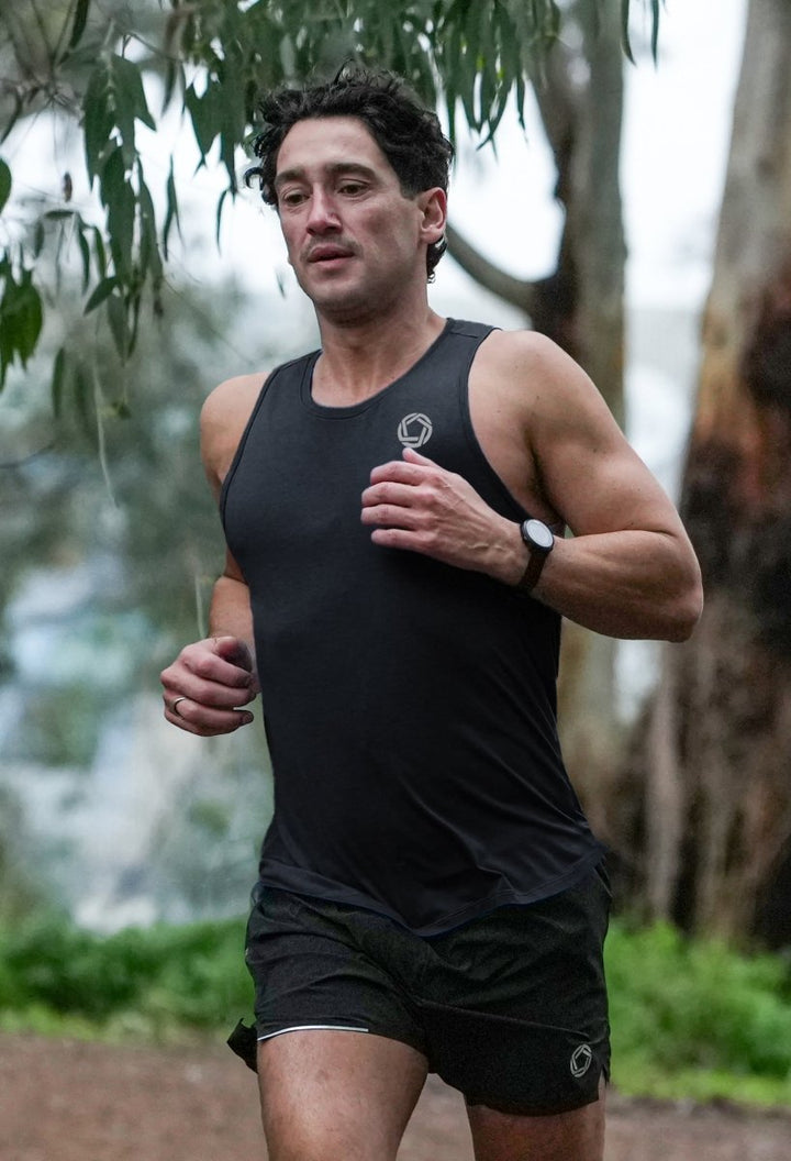 No Timid Souls Men's FLOWDRY Tempo Tank New Black - Run Vault