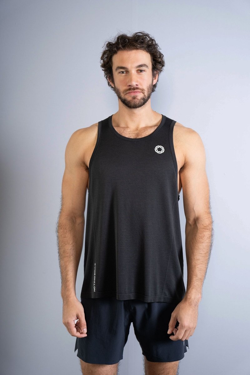 No Timid Souls Men's GLIDE360 Singlet New Black - Run Vault