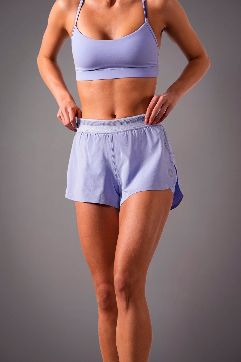 No Timid Souls Women's FLOWDRY 3-inch Lined Shorts California Sky - Run Vault