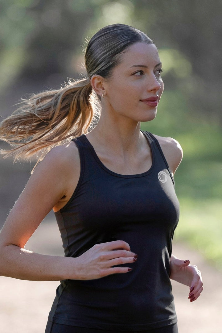 No Timid Souls Women's FLOWDRY Tempo Racerback Tank New Black - Run Vault