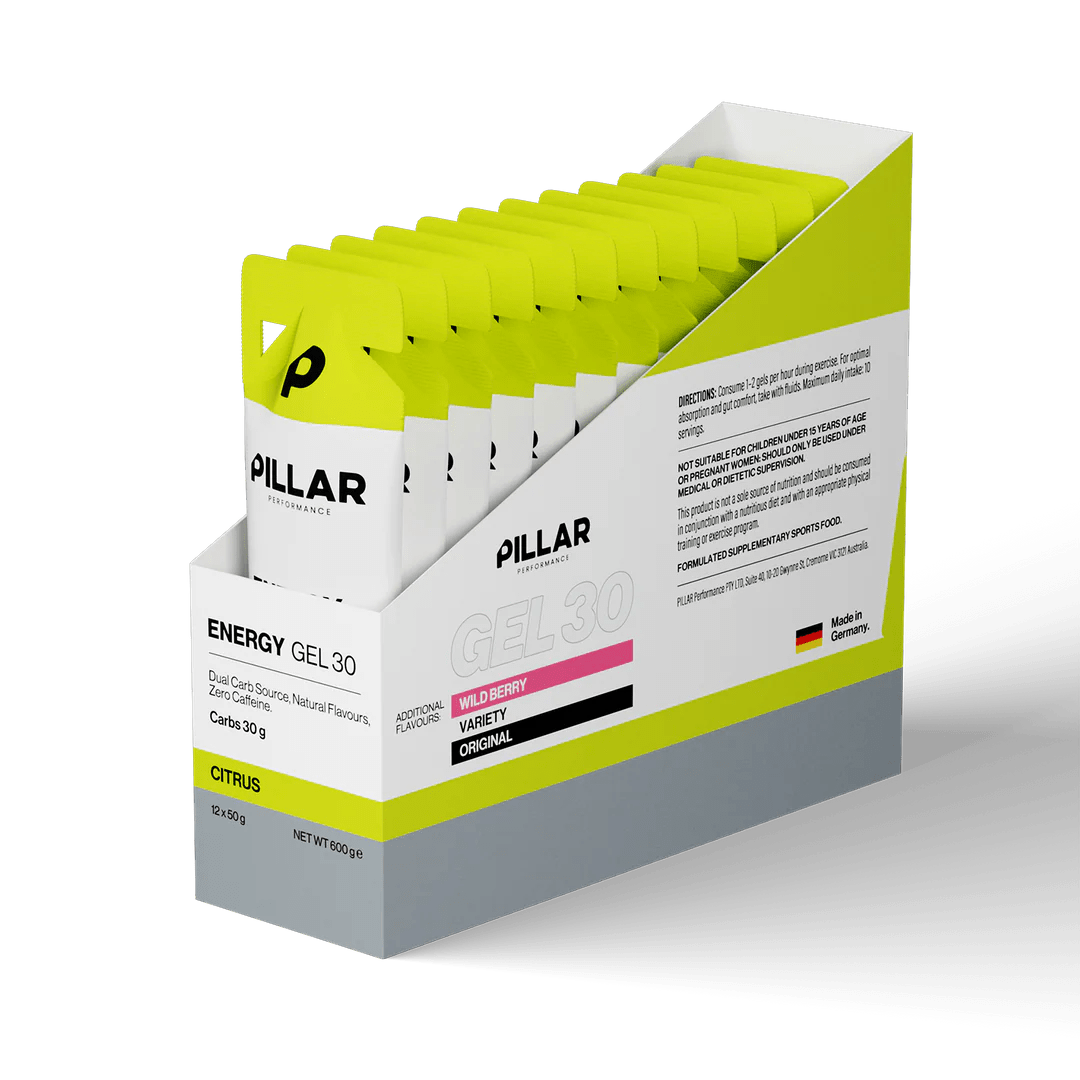 Pillar Performance Energy Gel 30 - Box of 12 - Run Vault