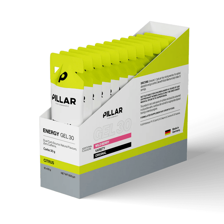 Pillar Performance Energy Gel 30 - Box of 12 - Run Vault