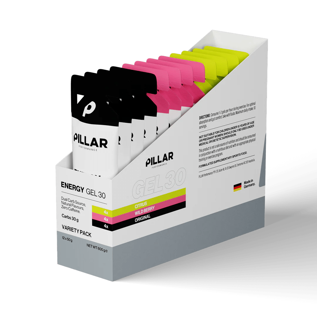 Pillar Performance Energy Gel 30 - Box of 12 - Run Vault