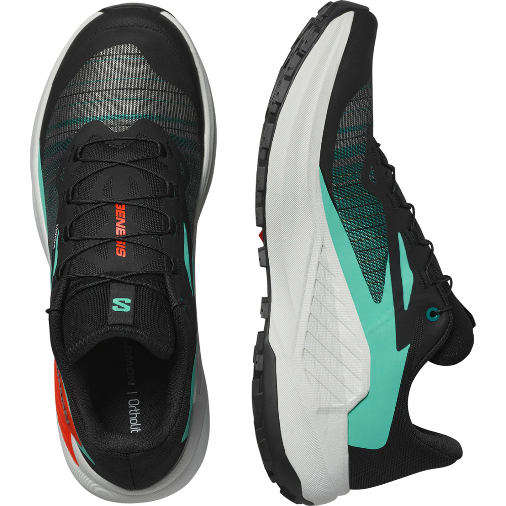 Salomon - Genesis - Black/Electric Green/Tomato - Men's - Run Vault