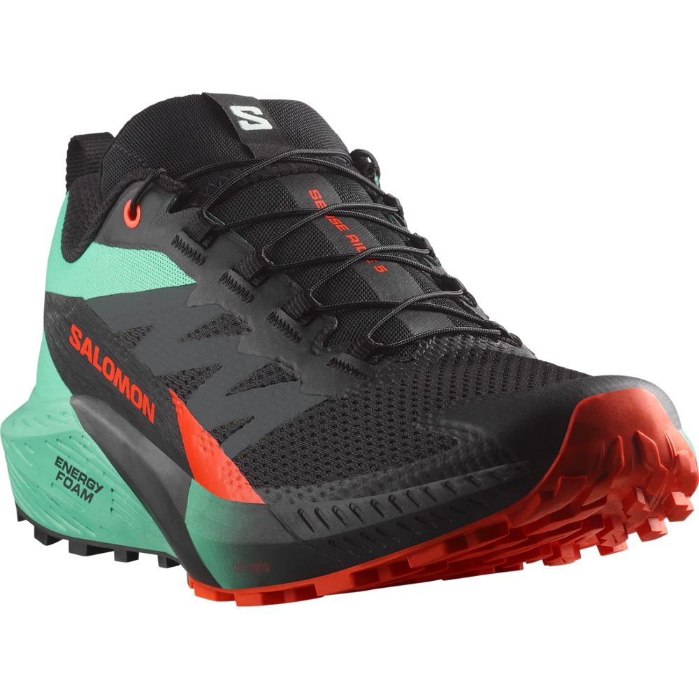 Salomon - Sense Ride 5 - Black/Bay/Cherry Tomato - Men's - Run Vault