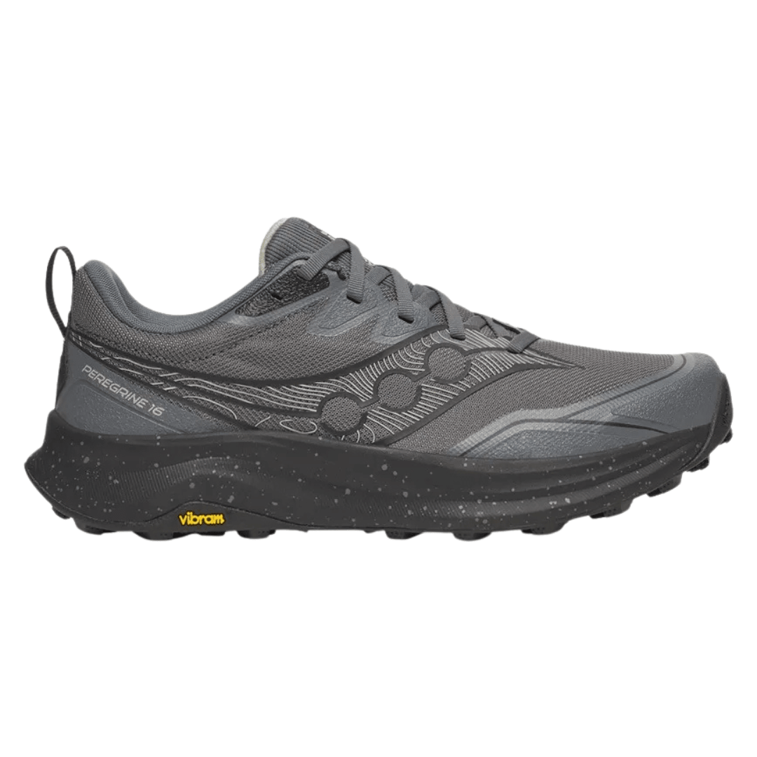Saucony Peregrine 16 Men's Black/Carbon WIDE 2E - Run Vault