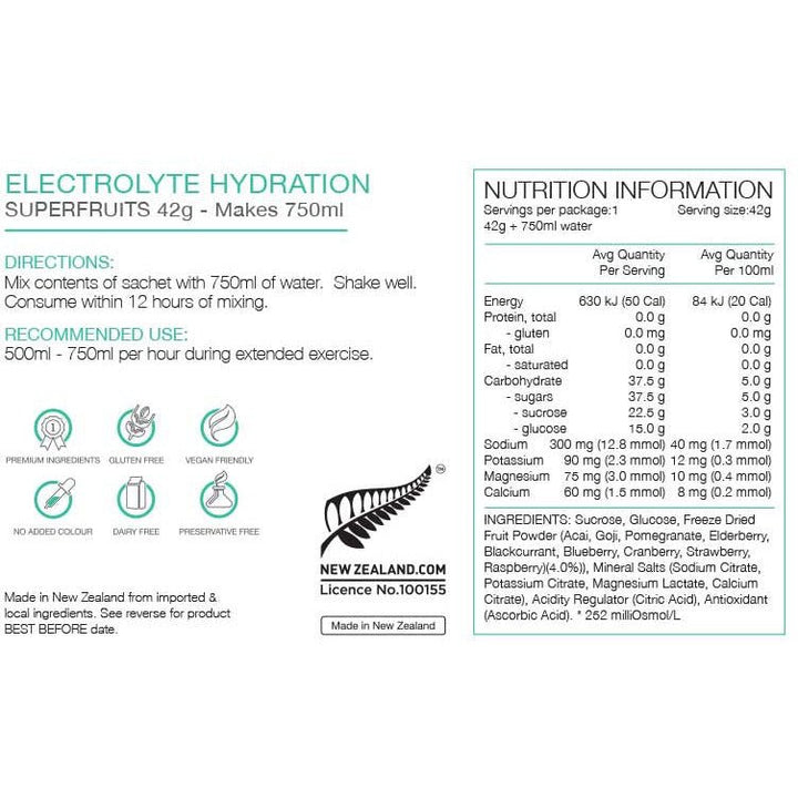 Pure Sports Nutrition - Pure Electrolyte Hydration 42g Sachet - Run Vault