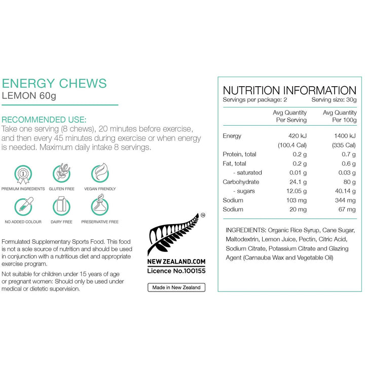 Pure Sports Nutrition - Pure Energy Chews 60g - Run Vault