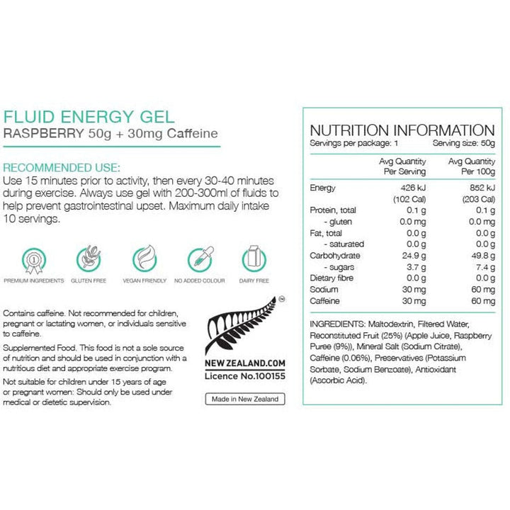 Pure Sports Nutrition - Pure Fluid Energy Gel 50g - Run Vault