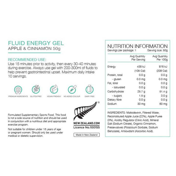 Pure Sports Nutrition - Pure Fluid Energy Gel 50g - Run Vault