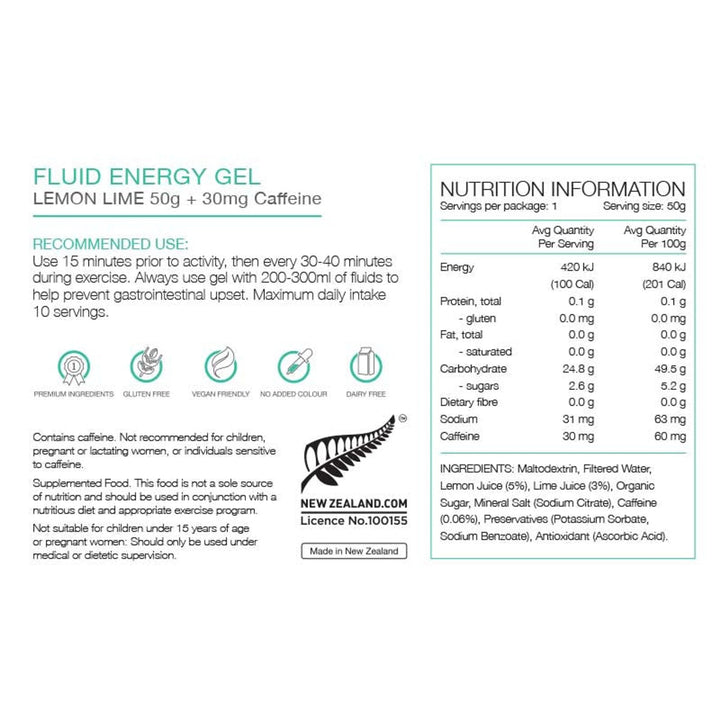 Pure Sports Nutrition - Pure Fluid Energy Gel 50g - Run Vault