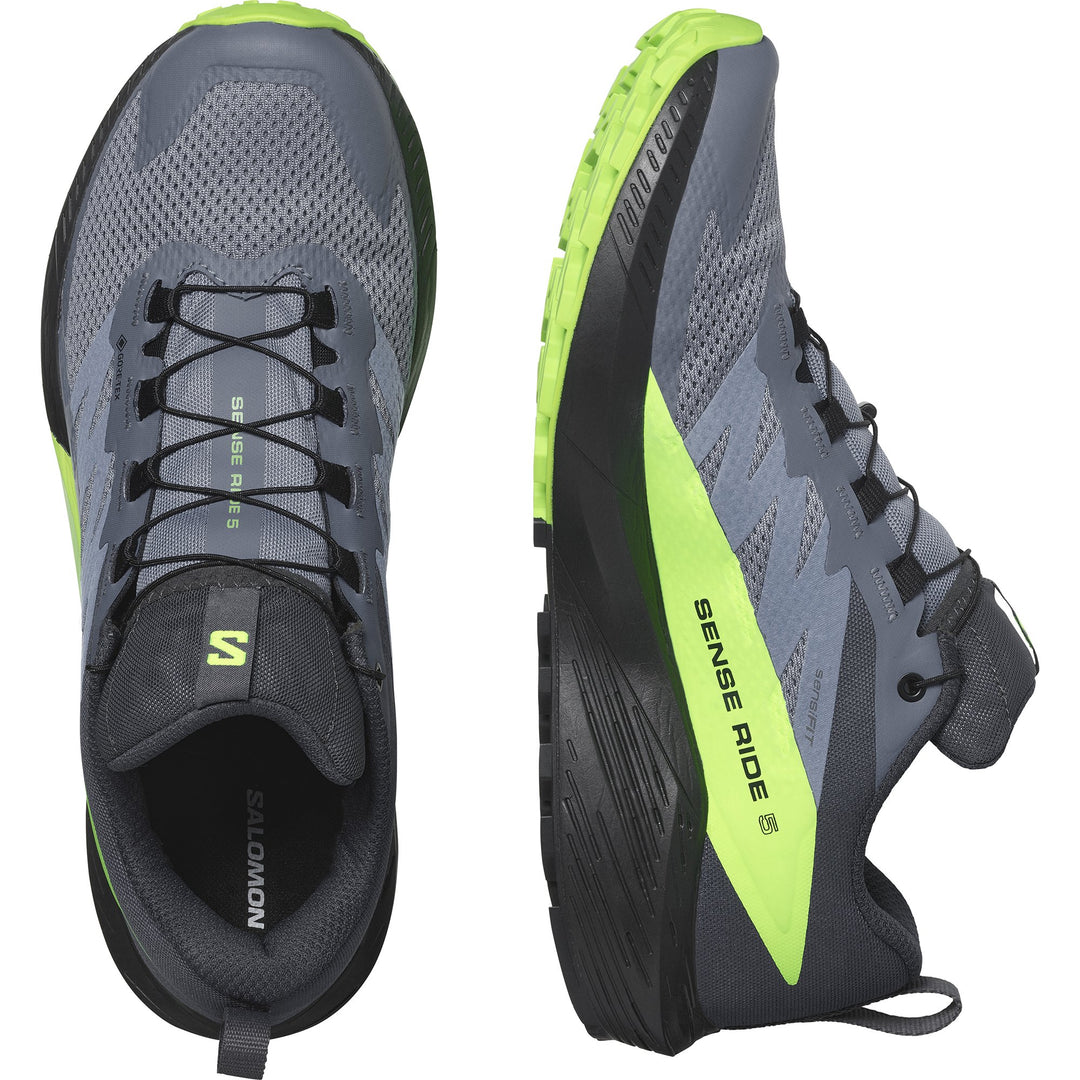 Salomon - Sense Ride 5 - Men's - Black/Laurel Wreath/Green Gecko - Run Vault