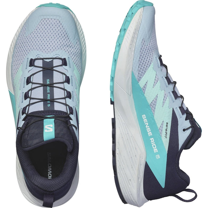 Salomon - Sense Ride 5 - Women's - Cashmere Blue/Carbon/Peacock Blue - Run Vault